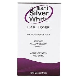 Brilliant Silver White Hair Toner for Blonde & Grey Hair 15 ml